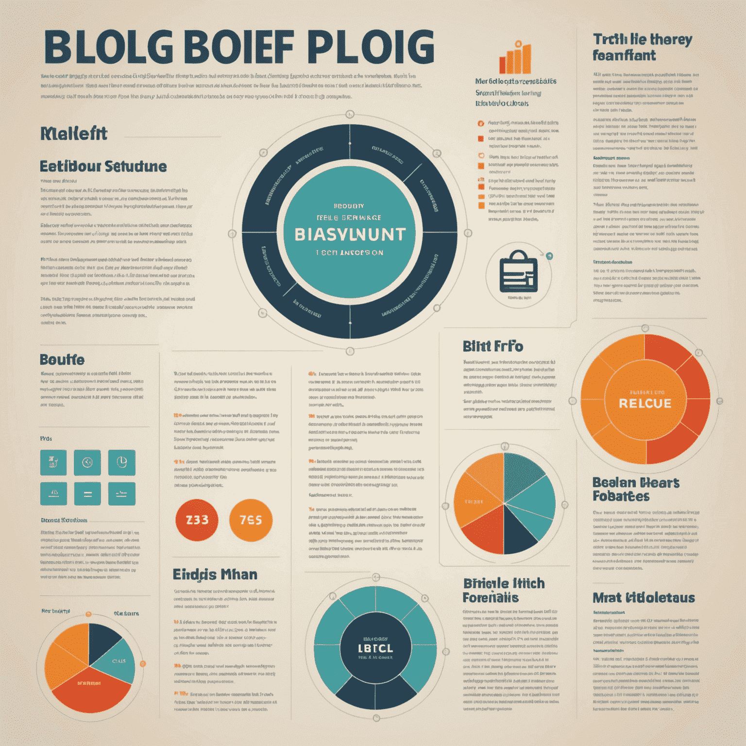 Infografía que muestra la estructura ideal de un post de blog, con encabezados, párrafos cortos y elementos visuales.